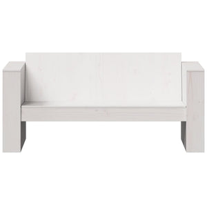 Gartensofa 2-Sitzer Weiß Kiefer Massivholz