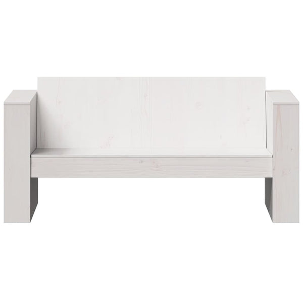 Gartensofa 2-Sitzer Weiß Kiefer Massivholz