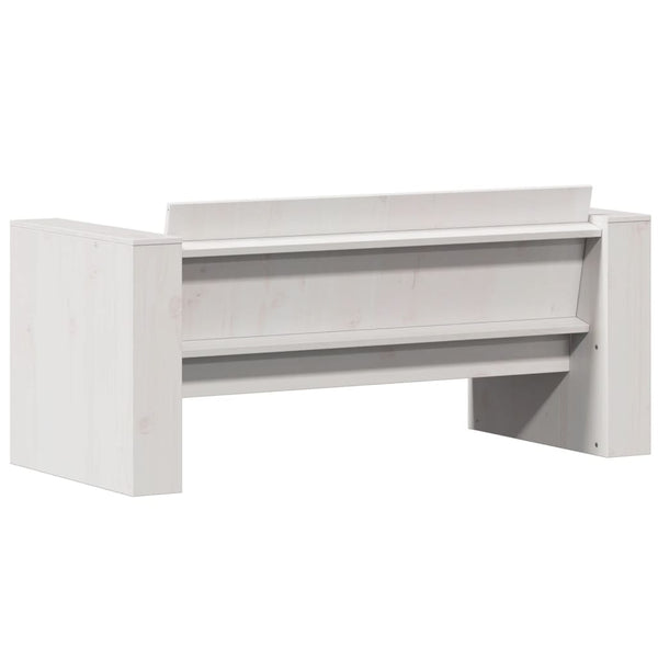 Gartensofa 2-Sitzer Weiß Kiefer Massivholz