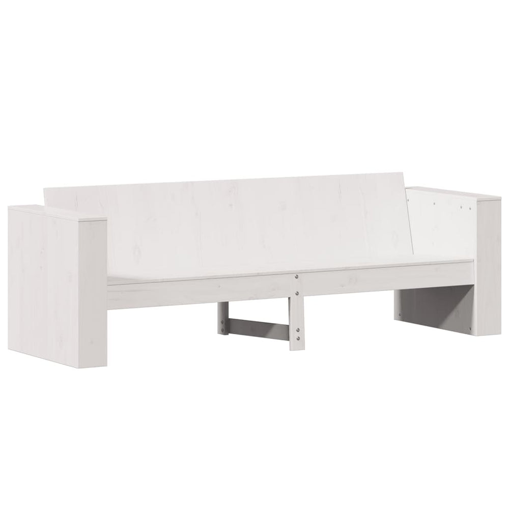 3-Sitzer Gartensofa Kiefer Massivholz Weiß