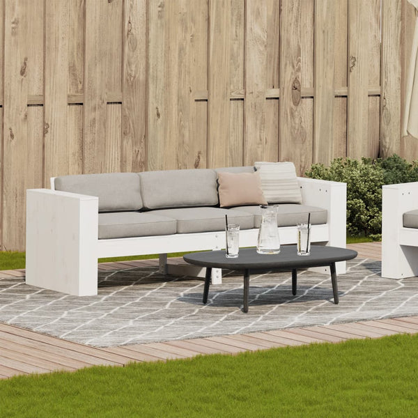 3-Sitzer Gartensofa Kiefer Massivholz Weiß
