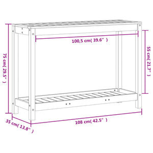 Pflanztisch Douglasie mit Ablage 108cm