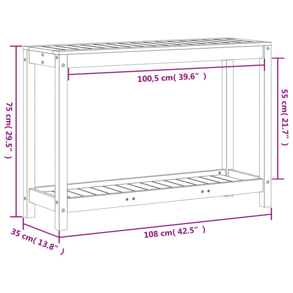 Pflanztisch Douglasie mit Ablage 108cm