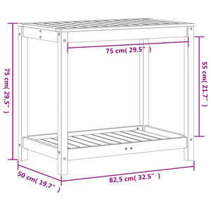 Pflanztisch Douglasie mit Ablage 82,5cm