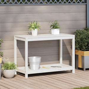 Pflanztisch Weiß Kiefer Massivholz 108cm