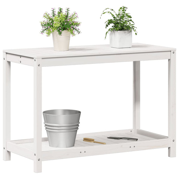 Pflanztisch Weiß Kiefer Massivholz 108cm