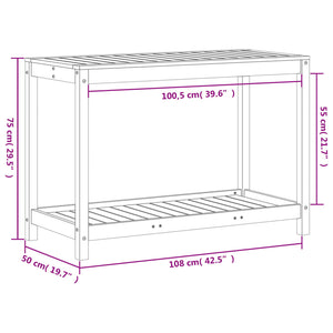 Pflanztisch Douglasie mit Ablage 108cm
