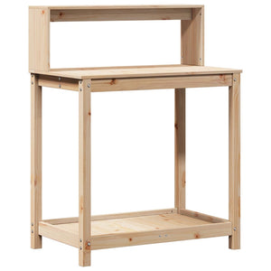 vidaXL Table de rempotage avec étagères 82,5x50x109,5 cm Bois de pin massif