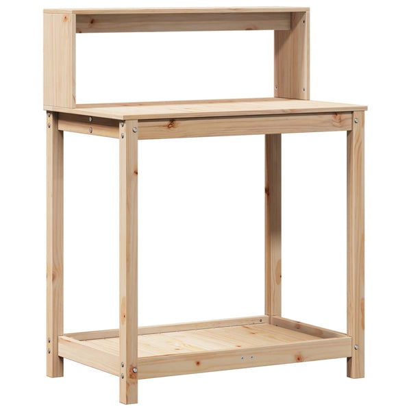 vidaXL Table de rempotage avec étagères 82,5x50x109,5 cm Bois de pin massif