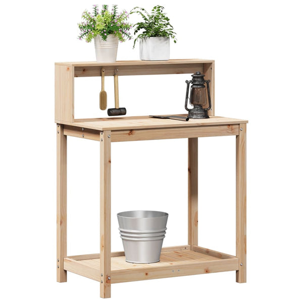 vidaXL Table de rempotage avec étagères 82,5x50x109,5 cm Bois de pin massif