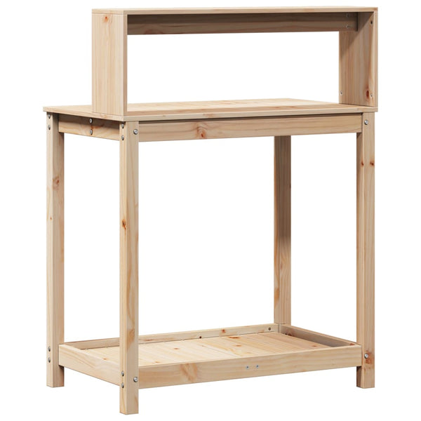 vidaXL Table de rempotage avec étagères 82,5x50x109,5 cm Bois de pin massif