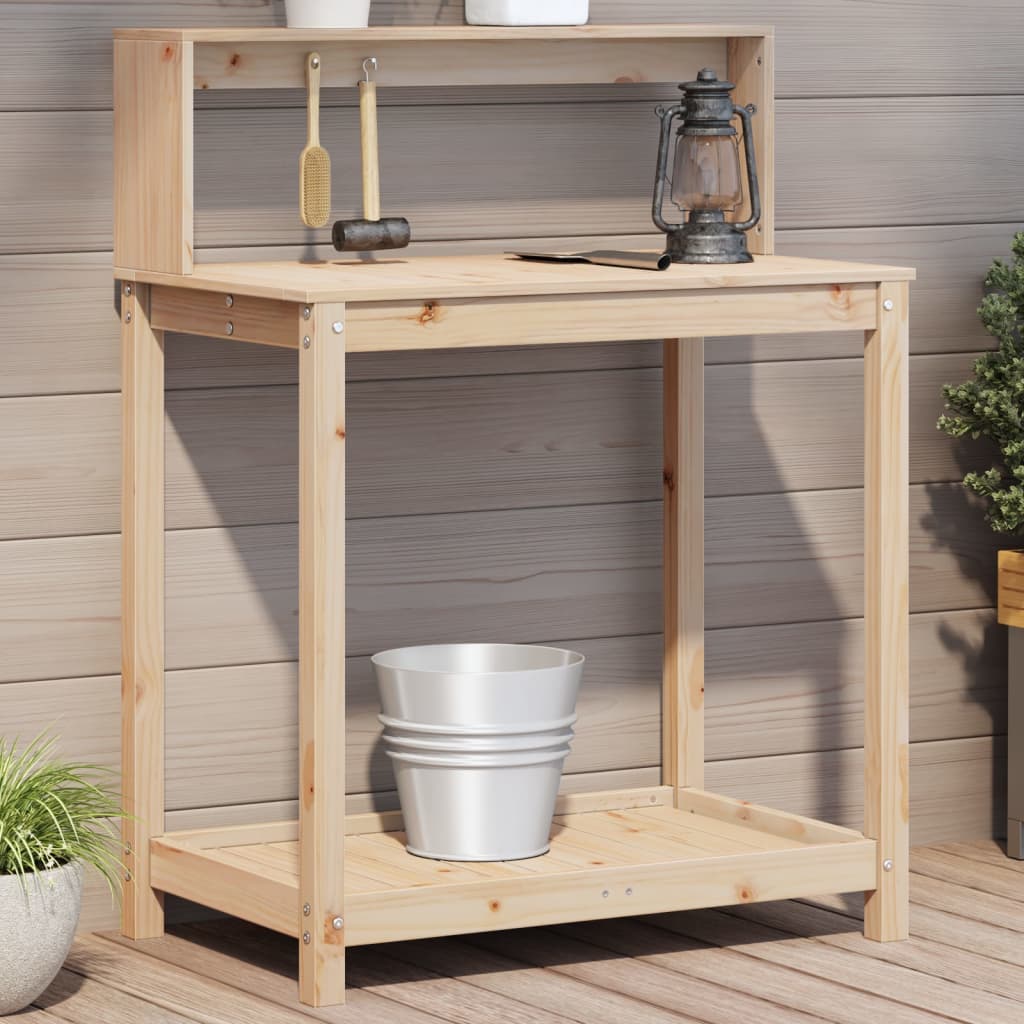 vidaXL Table de rempotage avec étagères 82,5x50x109,5 cm Bois de pin massif