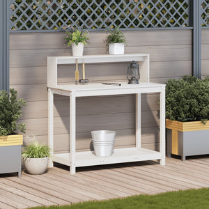 Pflanztisch Weiß Kiefer Massivholz 108cm