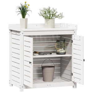 Pflanztisch Weiß Kiefer Massivholz 86,5cm
