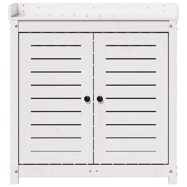 Pflanztisch Weiß Kiefer Massivholz 86,5cm
