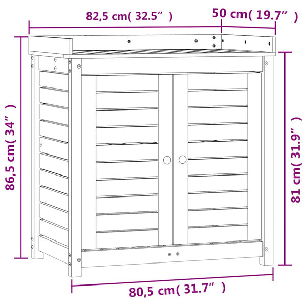 Pflanztisch Weiß Kiefer Massivholz 86,5cm