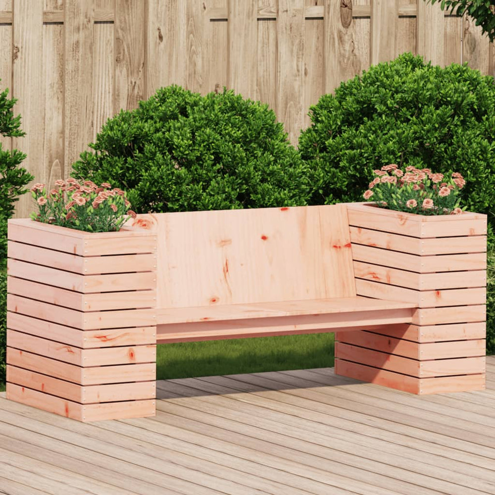 Gartenbank mit Pflanzkübeln aus Douglasienholz