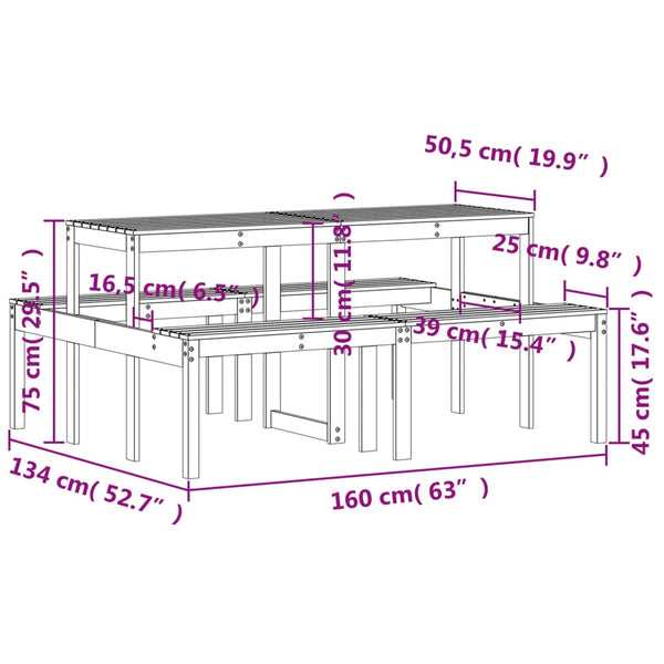 Massiver Douglasie Picknicktisch 160 cm