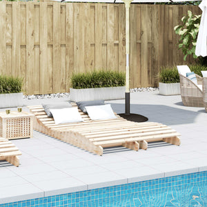 Sonnenliegen 2er Set Kiefer Massivholz