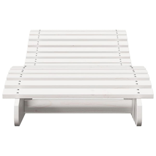 Sonnenliegen 2er Set Kiefer Massivholz Weiß