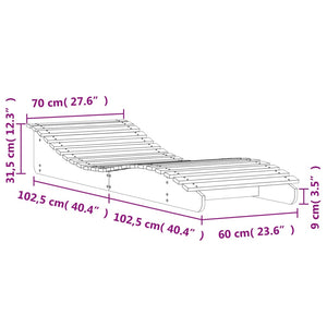 Weiße Kiefer Sonnenliege 205 cm