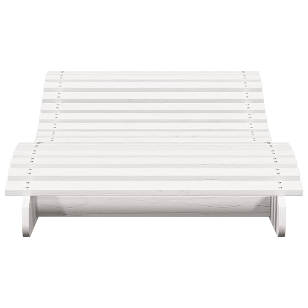 Sonnenliege Weiß Kiefer Massivholz 205 cm
