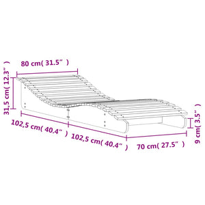 Sonnenliege Weiß Kiefer Massivholz 205 cm