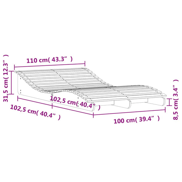 Sonnenliege aus Douglasienholz 205 cm