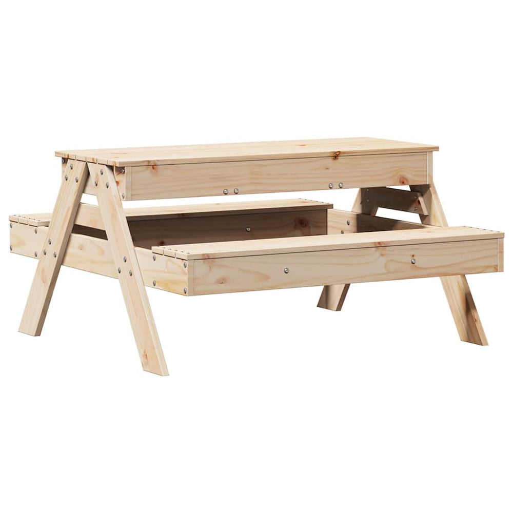 Picknicktisch mit Sandkasten Kiefer Massivholz