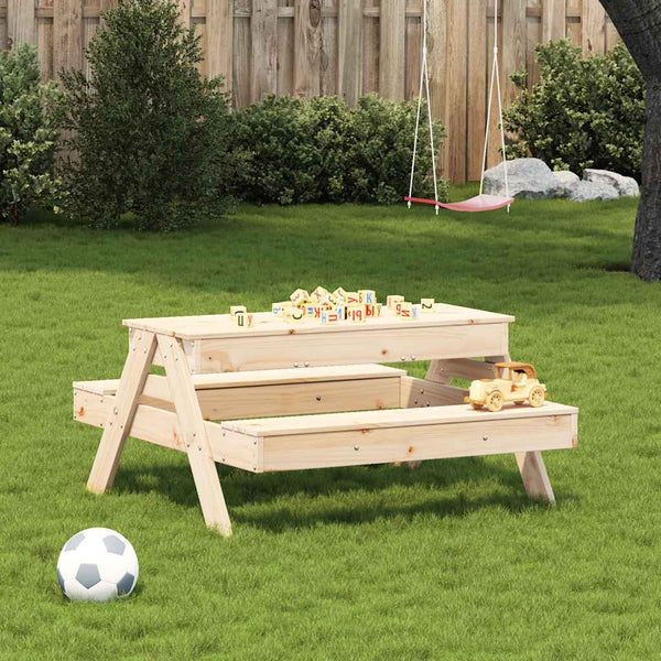 Picknicktisch mit Sandkasten Kiefer Massivholz