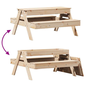 Picknicktisch mit Sandkasten Kiefer Massivholz