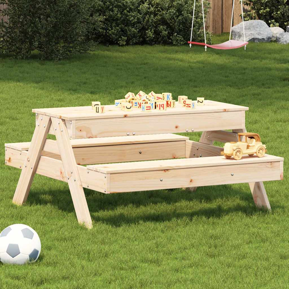 Picknicktisch mit Sandkasten Kiefer Massivholz