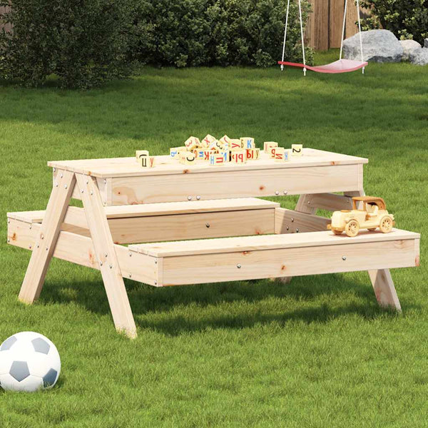 Picknicktisch mit Sandkasten Kiefer Massivholz