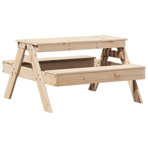 Kinder Picknicktisch Kiefer Massivholz 88x97 cm
