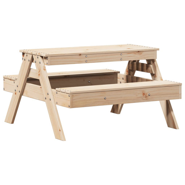 Kinder Picknicktisch Kiefer Massivholz 88x97 cm