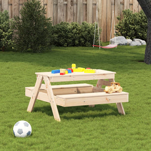 Kinder Picknicktisch Kiefer Massivholz 88x97 cm