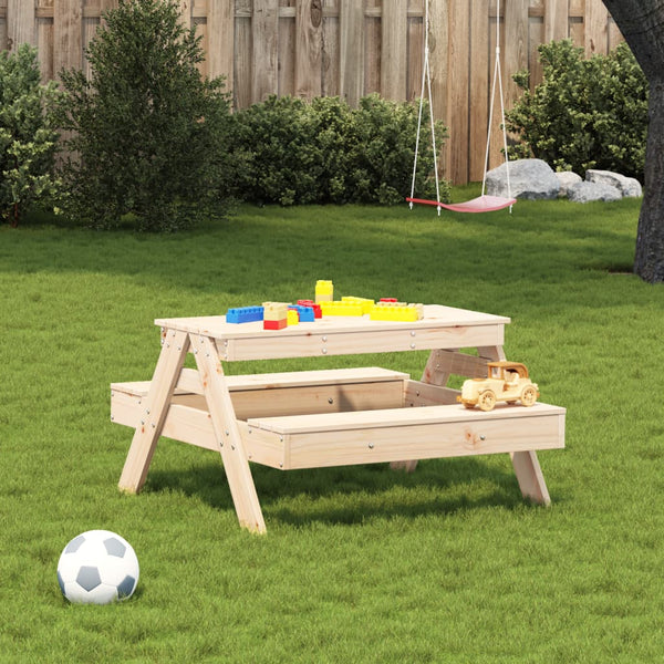 Kinder Picknicktisch Kiefer Massivholz 88x97 cm
