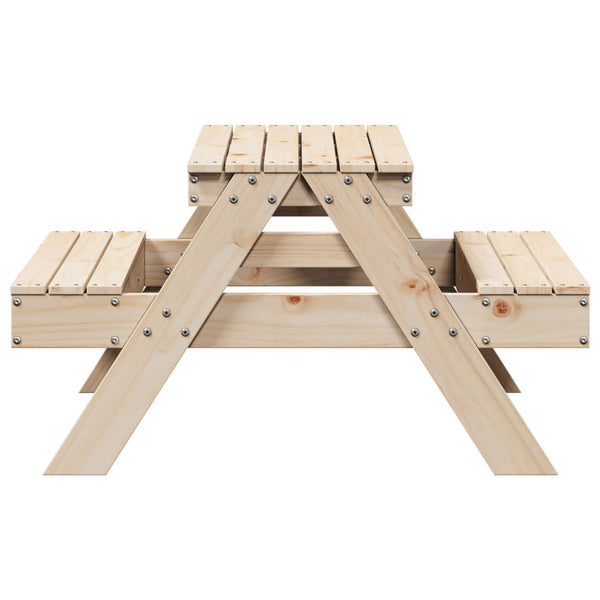 Kinder Picknicktisch Kiefer Massivholz 88x97 cm