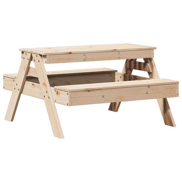Kinder Picknicktisch Kiefer Massivholz 88x97 cm