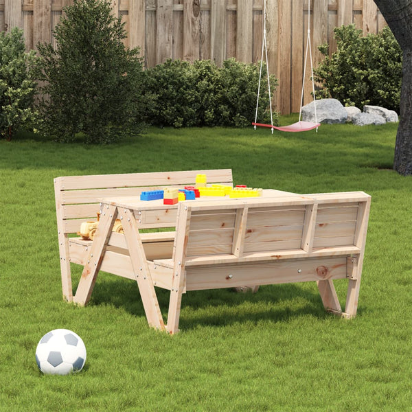 Kinder Picknicktisch Kiefer Massivholz 88x122 cm