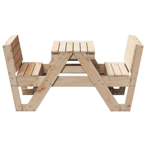 Kinder Picknicktisch Kiefer Massivholz 88x122 cm