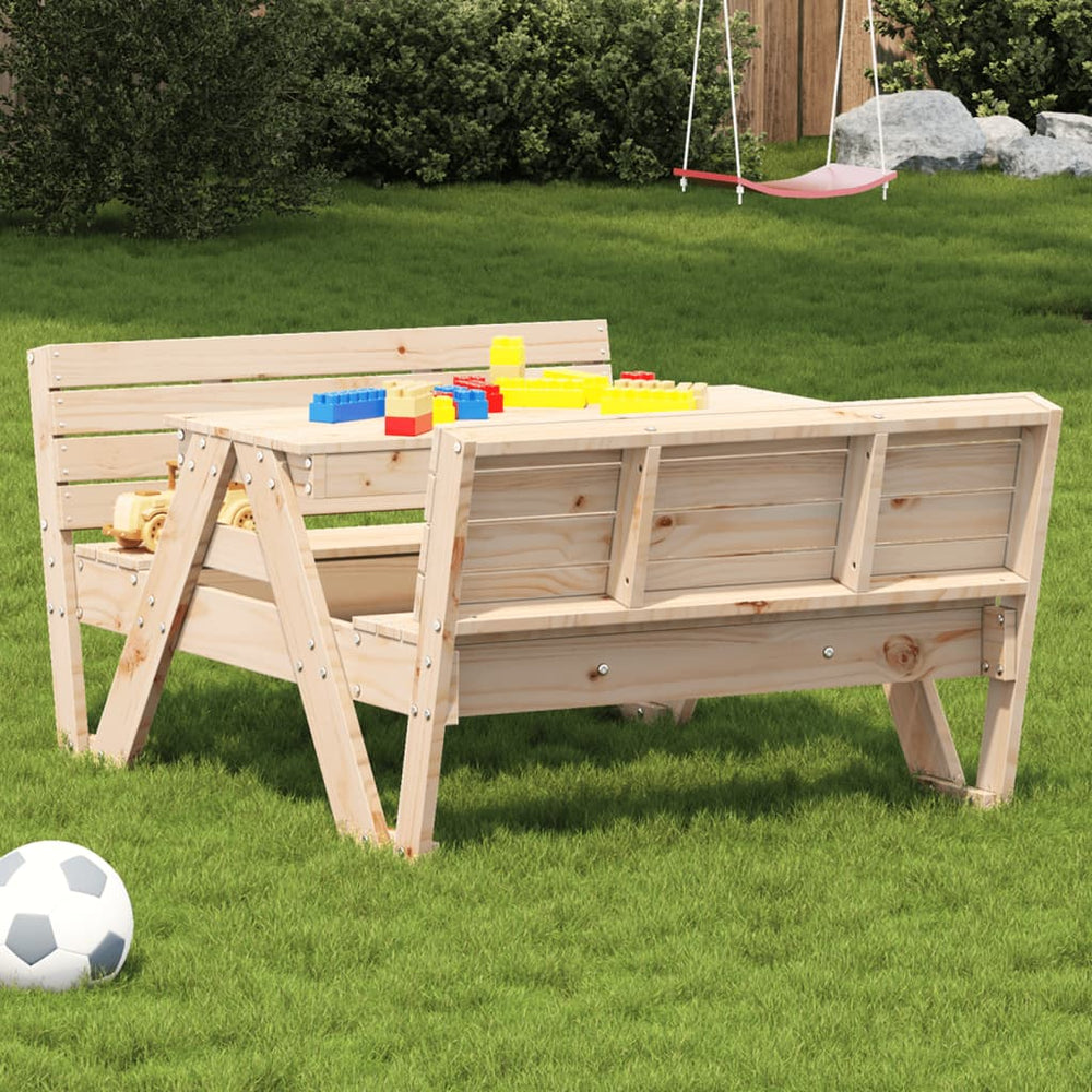 Kinder Picknicktisch Kiefer Massivholz 88x122 cm