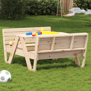 Kinder Picknicktisch Kiefer Massivholz 88x122 cm