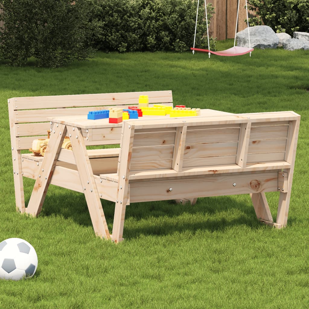 Kinder Picknicktisch Kiefer Massivholz 88x122 cm