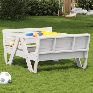 Kinder Picknicktisch Weiß Kiefer Massivholz