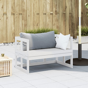 2-in-1 Gartensofa Ausziehbar Kiefer Weiß