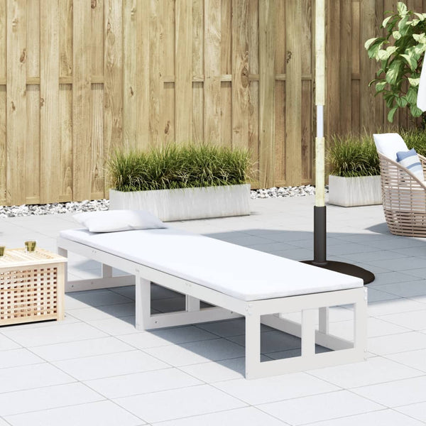 2-in-1 Gartensofa Ausziehbar Kiefer Weiß