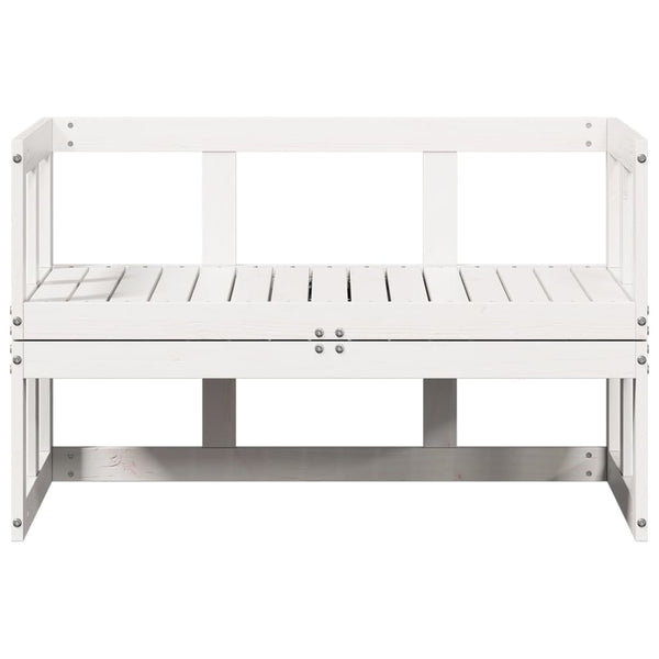 2-in-1 Gartensofa Ausziehbar Kiefer Weiß