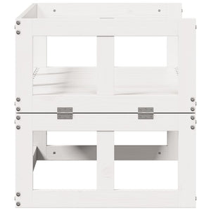 2-in-1 Gartensofa Ausziehbar Kiefer Weiß
