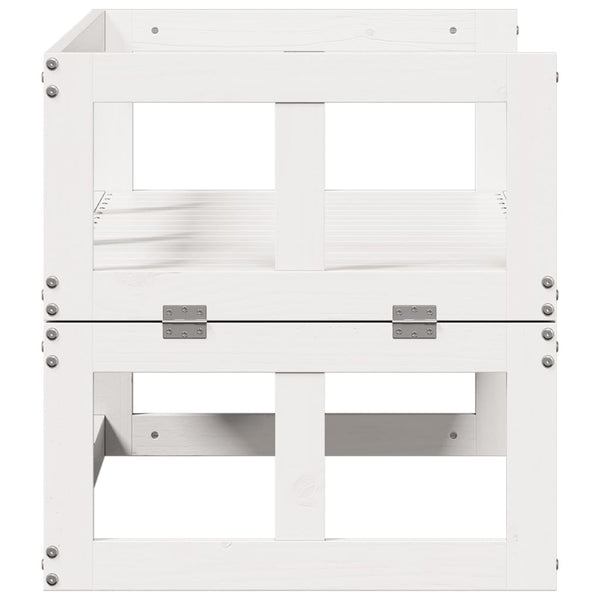 2-in-1 Gartensofa Ausziehbar Kiefer Weiß